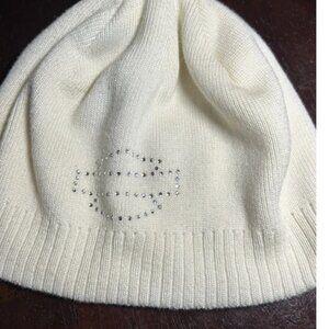 HARLEY DAVIDSON VINTAGE CREAM RHINESTONE BEANIE CAP LADIES WINTER HAT